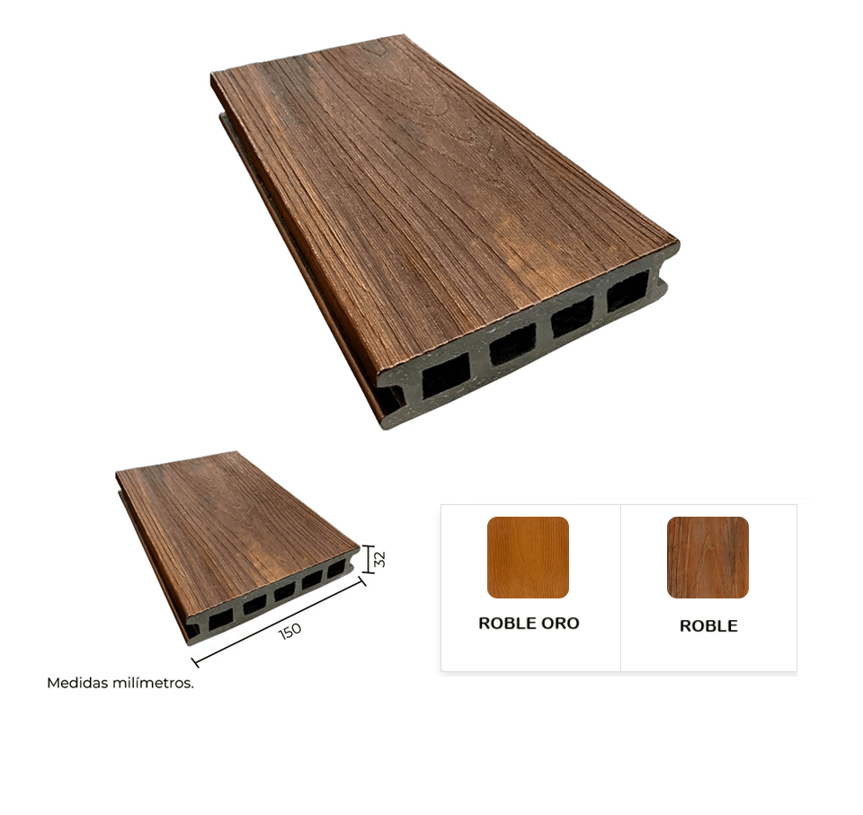 Tarima de madera plástica 150 x 32 mm